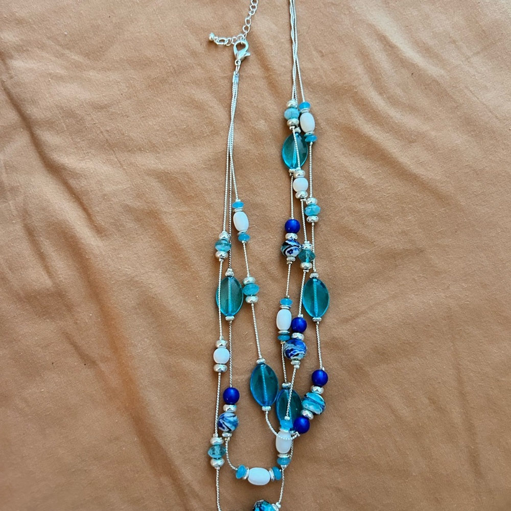 FINAL PRICE! Dressbarn Ocean-Inspired Multi-Strand Beaded Necklace